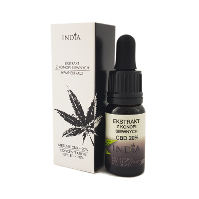 Konopny ekstrakt z CBD 20% 10ml - India Cosmetics