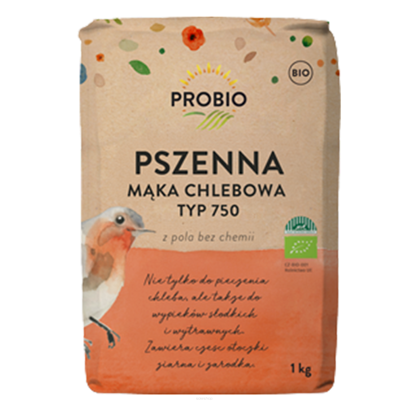 MĄKA PSZENNA CHLEBOWA TYP 750 BIO 1 kg - PROBIO
