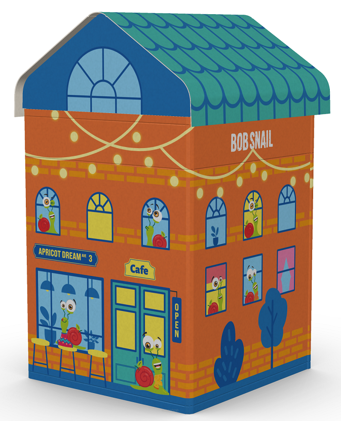 ZESTAW ŚWIĄTECZNY SNAIL CITY - PRZEKĄSKI OWOCOWE Z GRĄ I ZABAWKĄ BEZ DODATKU CUKRÓW BEZGLUTENOWE 384 g - BOB SNAIL (PRODUKT SEZONOWY)