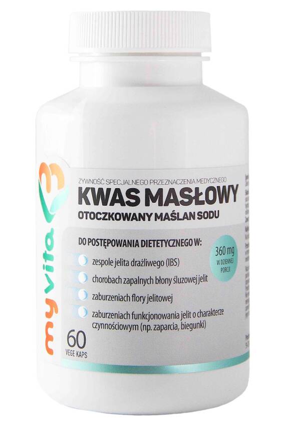 MyVita Kwas masłowy (maślan sodu) 360mg, 60kaps.