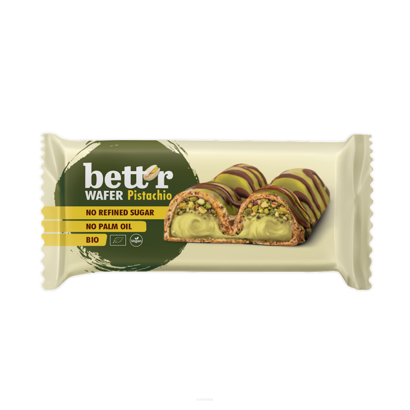 WAFELEK Z KREMEM PISTACJOWYM BIO 34 g - BETT'R