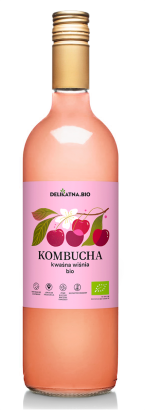 KOMBUCHA WIŚNIOWA BIO 750 ml - DELIKATNA (ZAKWASOWNIA)