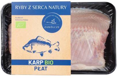 KARP ŚWIEŻY PŁAT BIO (około 0,50 kg) (TACKA) - RYBY Z SERCA NATURY (NA ZAMÓWIENIE)