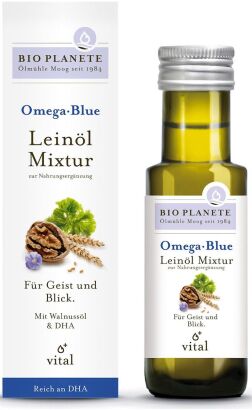 OMEGA BLUE - MIESZANKA Z OLEJEM LNIANYM (ORZECH WŁOSKI I ALGI) BIO 100 ml - BIO PLANETE
