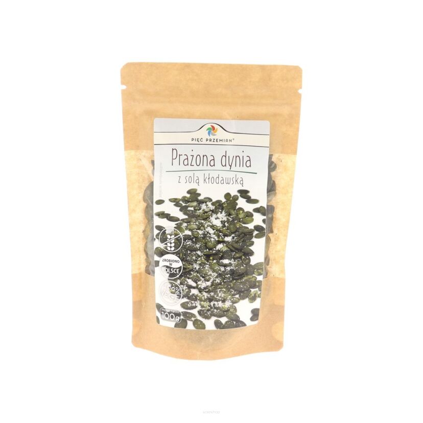 Prażona dynia z solą kłodawską 100 g - Pięć Przemian