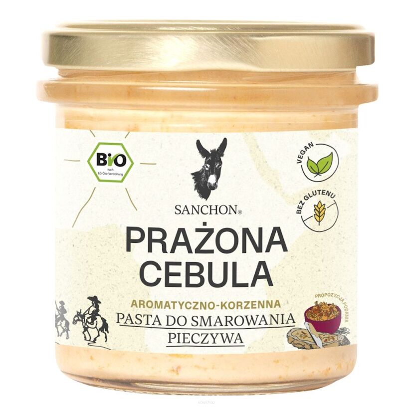 PASTA KANAPKOWA PRAŻONA CEBULA BEZGLUTENOWA BIO 135 g -  SANCHON