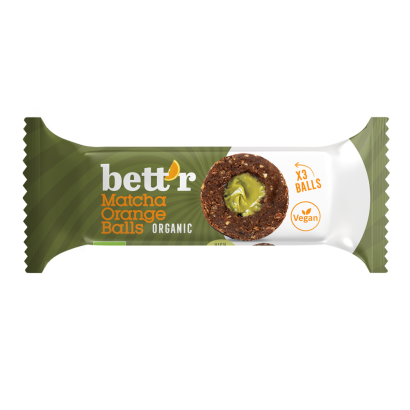 KULKI DAKTYLOWE Z NADZIENIEM MATCHA - POMARAŃCZA BEZGLUTENOWE BIO (3 x 15 g) 45 g - BETT'R