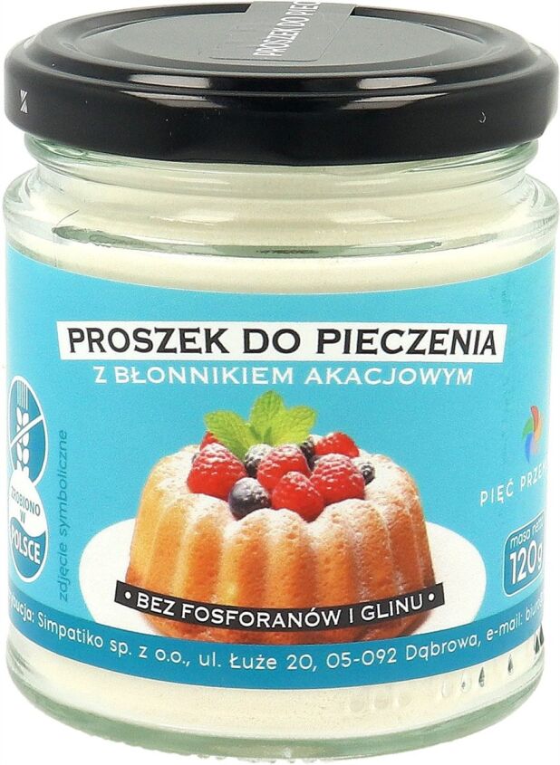 Proszek do pieczenia z błonnikiem akacjowym bezglutenowy 120 g - Pięć Przemian