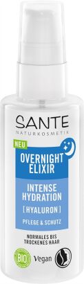 ELIKSIR NA NOC INTENSYWNIE NAWILŻAJĄCY DO WŁOSÓW NORMALNYCH I SUCHYCH Z KWASEM HIALURONOWYM I ALOESEM ECO 75 ml - SANTE