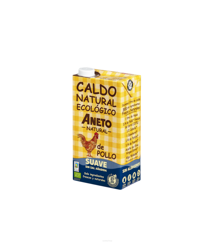 BULION Z KURCZAKA BEZ DODATKU SOLI W PŁYNIE BEZGLUTENOWY BIO 1 L - ANETO NATURAL