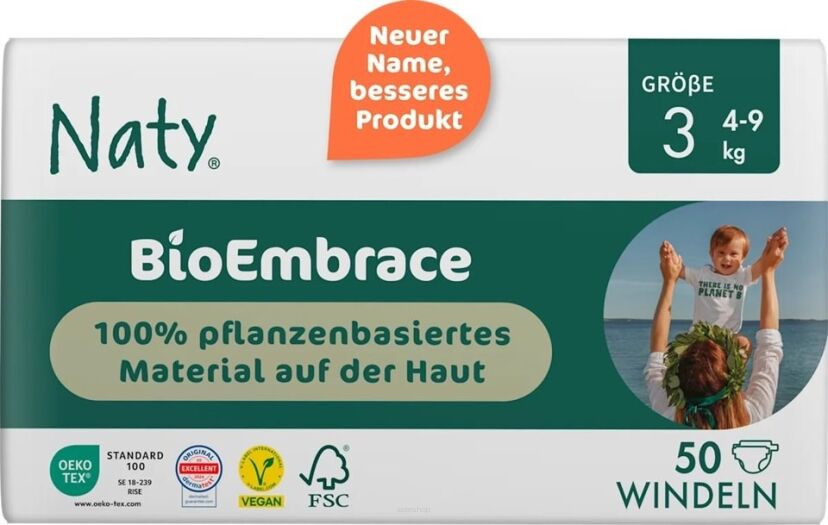 Ekologiczne pieluchy jednorazowe, rozmiar 3, 4-9 kg, 50 szt