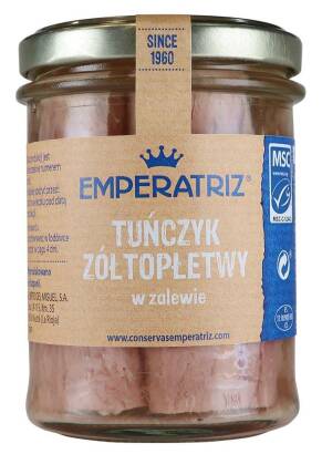 TUŃCZYK ŻÓŁTOPŁETWY MSC W SOSIE WŁASNYM 200 g (140 g) (SŁOIK) - EMPERATRIZ