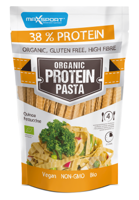 MAKARON PROTEINOWY (Z ZIELONEJ SOI I QUINOA) FETTUCCINE BEZGLUTENOWY BIO 200 g - MAXSPORT