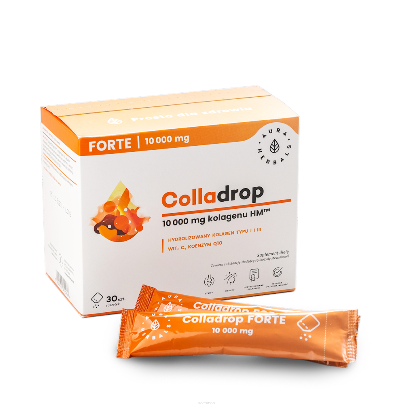 Colladrop Forte kolagen morski 10000 mg saszetki 30 szt. - Aura Herbals