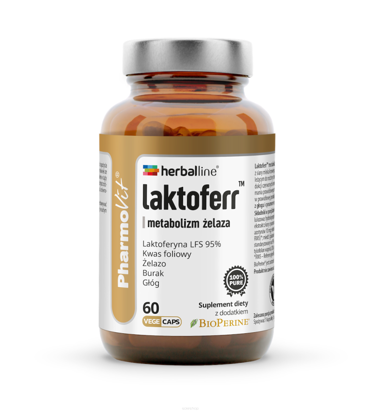 Laktoferr™ metabolizm żelaza 60 kaps | Herballine Pharmovit