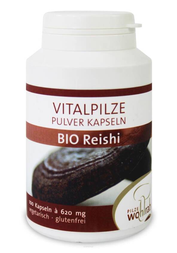 GRZYBY REISHI (LAKOWNICA LŚNIĄCA) BIO 100 KAPSUŁEK (500 mg) - PILZE WOHLRAB