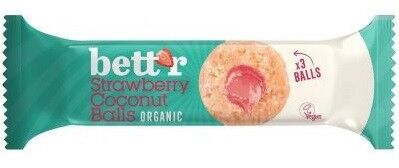 KULKI KOKOSOWE Z NADZIENIEM TRUSKAWKOWYM BEZGLUTENOWE BIO (3 x 15 g) 45 g - BETT'R