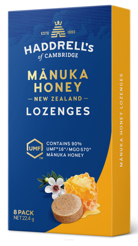 PASTYLKI DO SSANIA MIÓD MANUKA MGO 570+ UMF 16+ 22 g - HADDRELL'S OF CAMBRIDGE