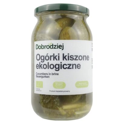 OGÓRKI KISZONE BEZGLUTENOWE BIO 900 g (500 g) - DOBRODZIEJ