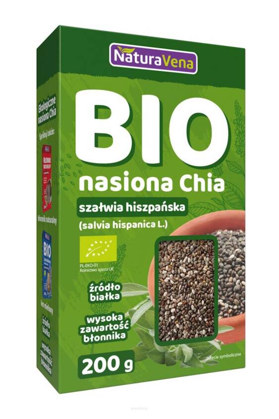 CHIA - NASIONA SZAŁWII HISZPAŃSKIEJ BIO 200 g - NATURAVENA