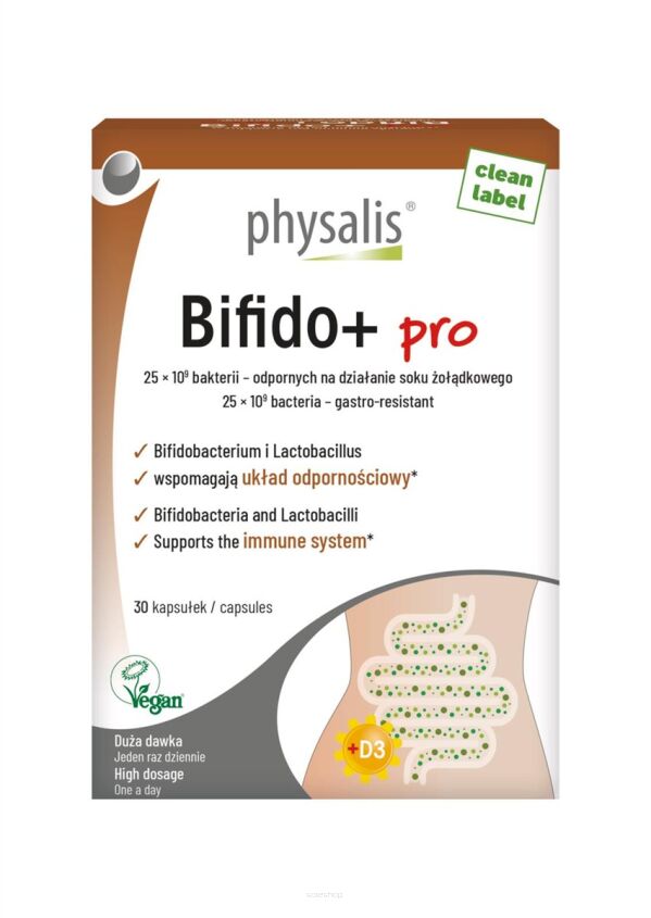 KAPSUŁKI NA ODBUDOWĘ FLORY JELIT (BIFIDO+ PRO) 30 szt. - PHYSALIS