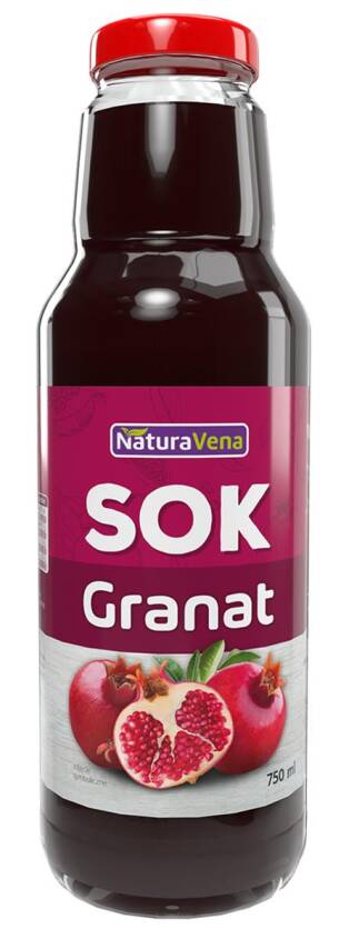 SOK Z GRANATU 100 % 750 ml - NATURAVENA