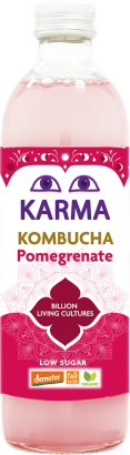 KOMBUCHA Z GRANATEM NISKA ZAWARTOŚĆ CUKRÓW FAIR FOR LIFE DEMETER BIO 500 ml - KARMA KOMBUCHA