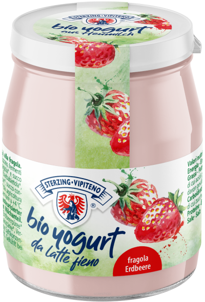 JOGURT TRUSKAWKOWY Z MLEKA SIENNEGO BIO 150 g - STERZING-VIPITENO