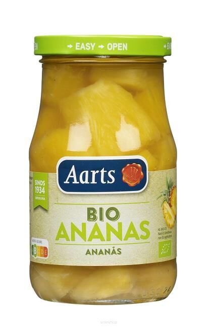 ANANAS KAWAŁKI W LEKKIM SYROPIE BIO 350 g (190 g) (SŁOIK) - AARTS