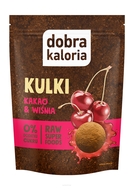 KULKI DAKTYLOWE KAKAO & WIŚNIA 0% DODATKU CUKRU 58 g - DOBRA KALORIA