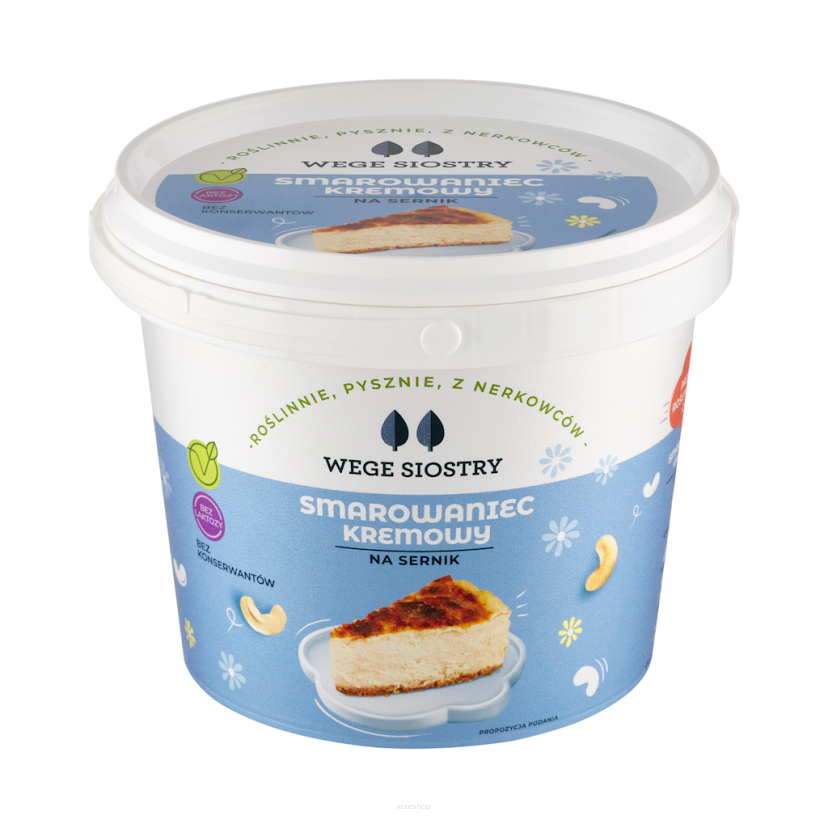 WEGAŃSKA ALTERNATYWA SERKA TWAROGOWEGO Z ORZECHÓW NERKOWCA NA SERNIK 750 g - WEGE SIOSTRY