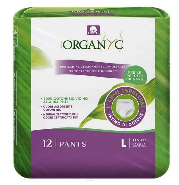 Bielizna chłonna z ekologicznej bawełny do nietrzymania moczu, rozmiar l, 12szt