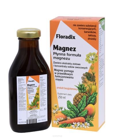 SUPLEMENT DIETY MAGNEZ W PŁYNIE BEZGLUTENOWY 250 ml - SALUS (FLORADIX)