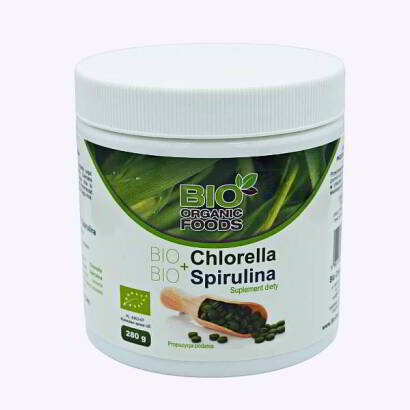 Chlorella Bio + Spirulina Bio tabletki 280 g Bio Organic Foods