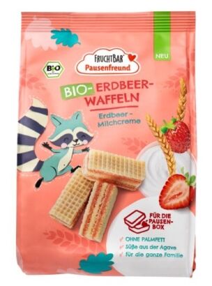 Wafelki truskawkowe z kremem mlecznym BIO 100 g