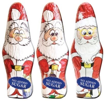 Mikołaj świąteczny z czekolady bez dodatku cukru 28 g (SPRZEDAŻ TYLKO NA OPAKOWANIA ZBIORCZE)