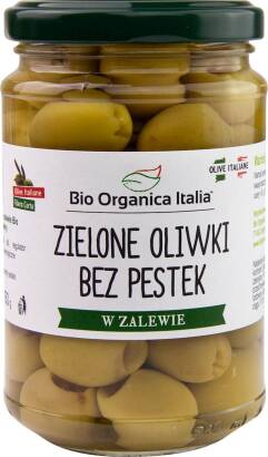 OLIWKI ZIELONE BEZ PESTEK W ZALEWIE BIO 280 g (160 g) (SŁOIK) - BIO ORGANICA ITALIA