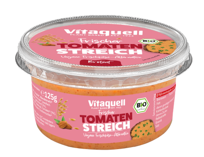 WEGAŃSKA ALTERNATYWA SERKA Z POMIDORAMI BIO 125 g - VITAQUELL