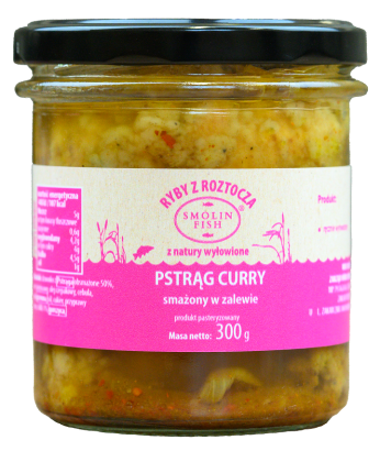 PSTRĄG SMAŻONY W ZALEWIE CURRY 300 g - SMOLIN FISH (NA ZAMÓWIENIE)