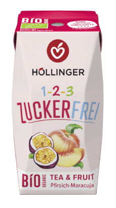 NAPÓJ O SMAKU BRZOSKWINIA - MARAKUJA BEZ CUKRU BIO 200 ml - HOLLINGER