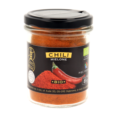 Chili mielone bezglutenowe BIO 85 g - Pięć Przemian